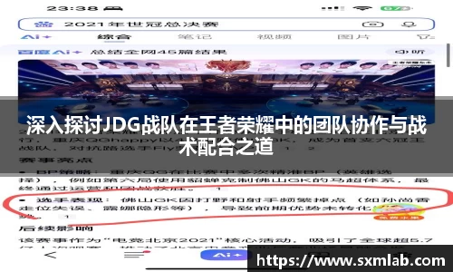 深入探讨JDG战队在王者荣耀中的团队协作与战术配合之道